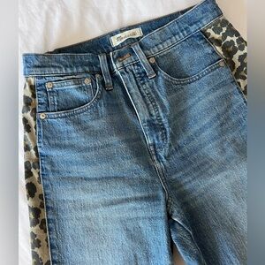 Madewell classic Jean with cheetah siding.